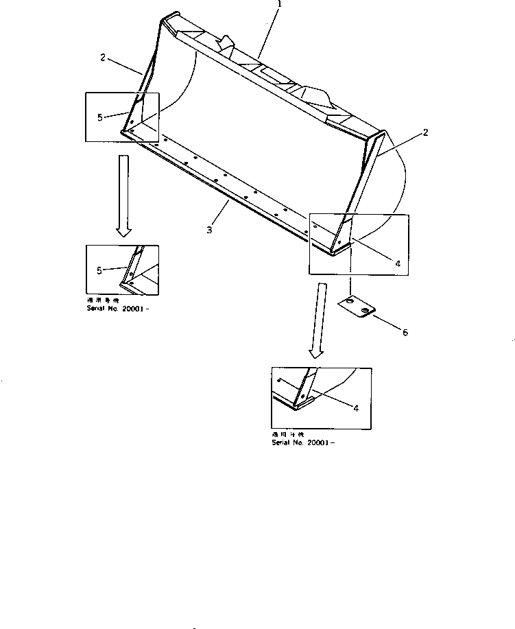 Wheel Loaders Komatsu / WA320-1 S/N 10001-UP (For C.I.S. -30cent. Spec.)(wa320-0c) / LOOSE MATERIAL BUCKET 2.5M3(210030 : 7101)