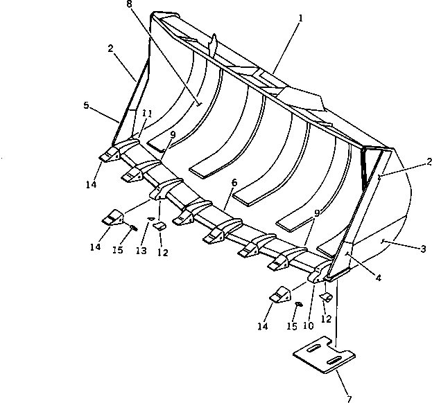 Wheel Loaders Komatsu / WA320-1 S/N 10001-UP (For C.I.S. -30cent. Spec.)(wa320-0c) / ROCK BUCKET ? SPADE NOSE EDGE (WITH TOOTH)(210070 : 7292)