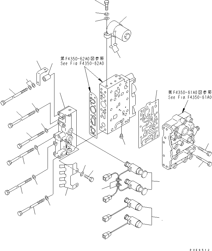 Wheel Loaders Komatsu / WA320-3 S/N 50001-UP (For China)(wa320-4c) / TRANSMISSION CONTROL VALVE (4/4) (SOLENOID VALVE)(#(84734)-)(150200 : F4350-63A0A)
