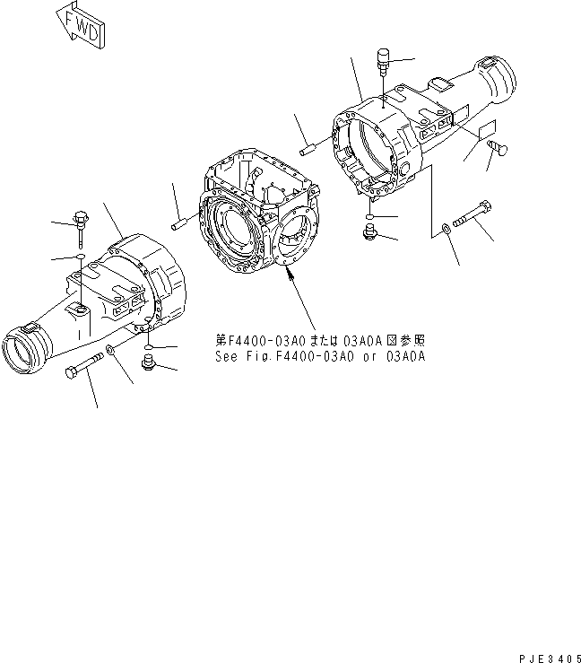 Wheel Loaders Komatsu / WA320-3 S/N 50001-UP (For China)(wa320-4c) / FRONT AXLE (AXLE HOUSING)(150280 : F4400-02A0)