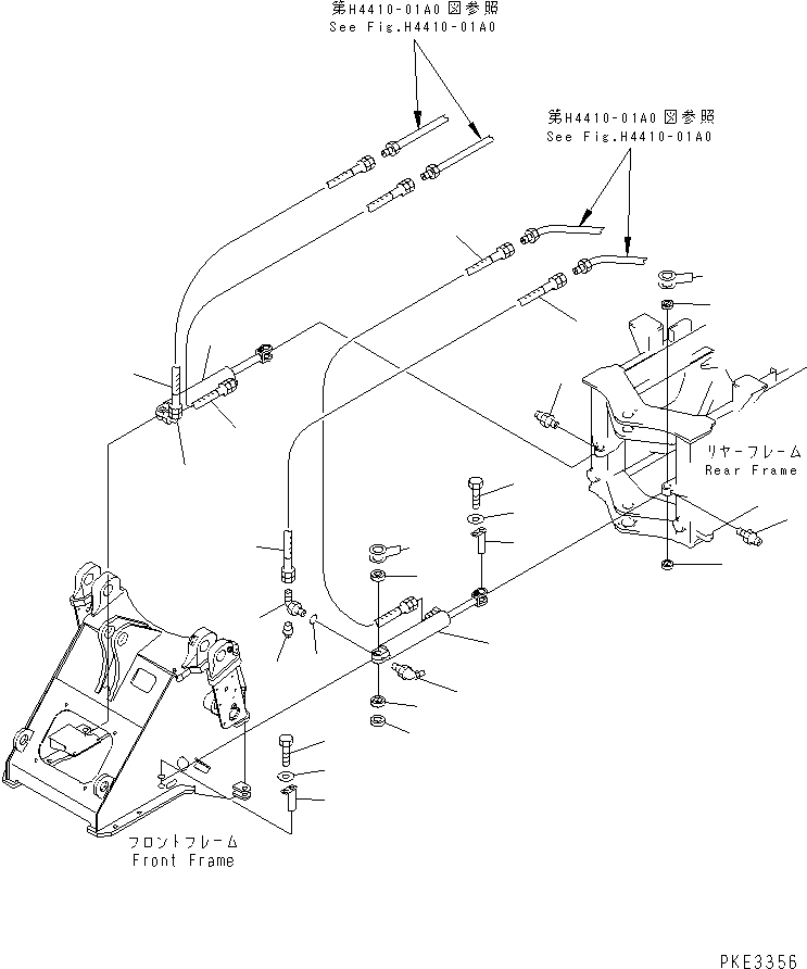 Wheel Loaders Komatsu / WA320-3 S/N 50001-UP (For China)(wa320-4c) / STEERING CYLINDER (HYDRAULIC PIPING AND MOUNTING PARTS)(#50001-54100)(210040 : J4140-01A0)