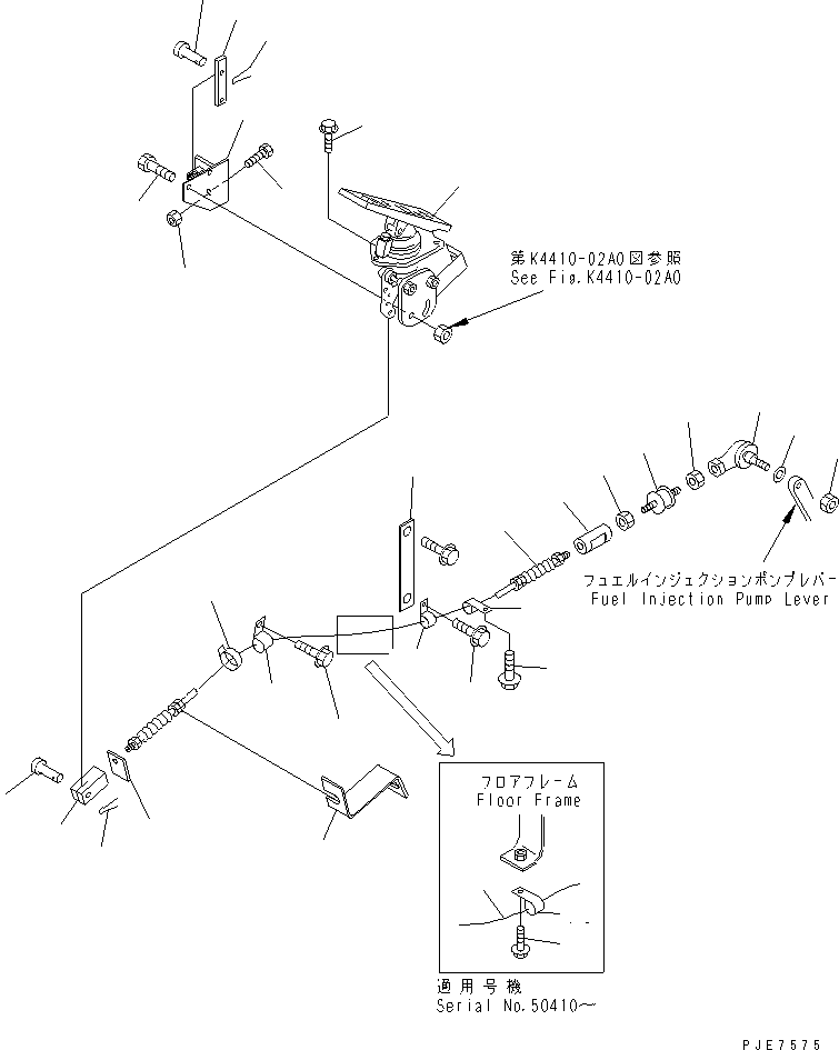 Wheel Loaders Komatsu / WA320-3 S/N 50001-UP (For China)(wa320-4c) / ACCELERATOR PEDAL AND LINKAGE(240440 : K4410-01A0)
