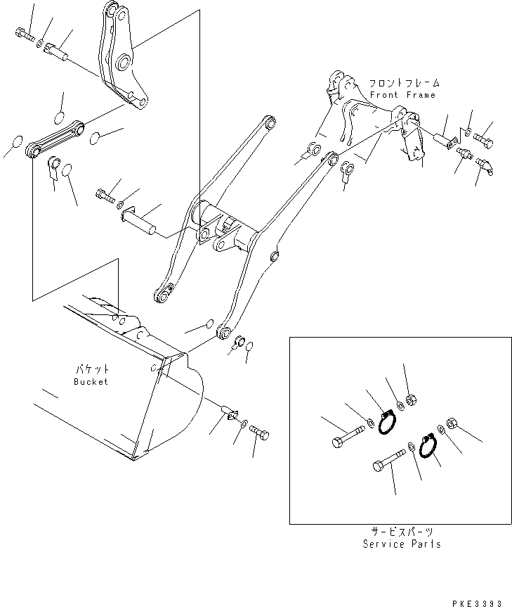 Wheel Loaders Komatsu / WA320-3 S/N 50001-UP (For China)(wa320-4c) / LIFT ARM BELLCRANK (MOUNTING PARTS)(330020 : T4110-02A0)