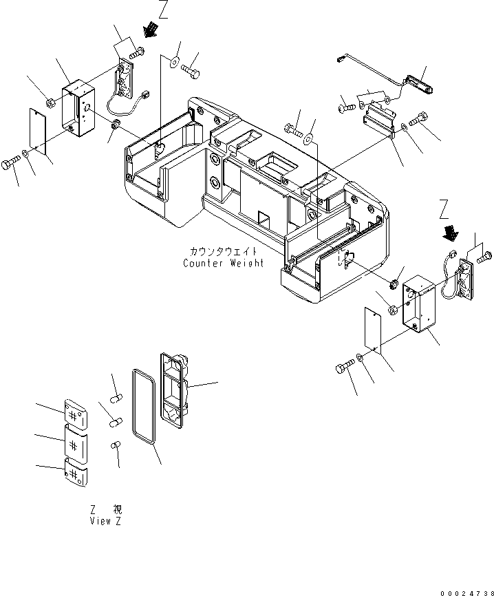 Wheel Loaders Komatsu / WA320-5 S/N 60001-UP(wa320-5r) / REAR COMBINATION LAMP AND NUMBER PLATE(120030 : E0120-02A0)
