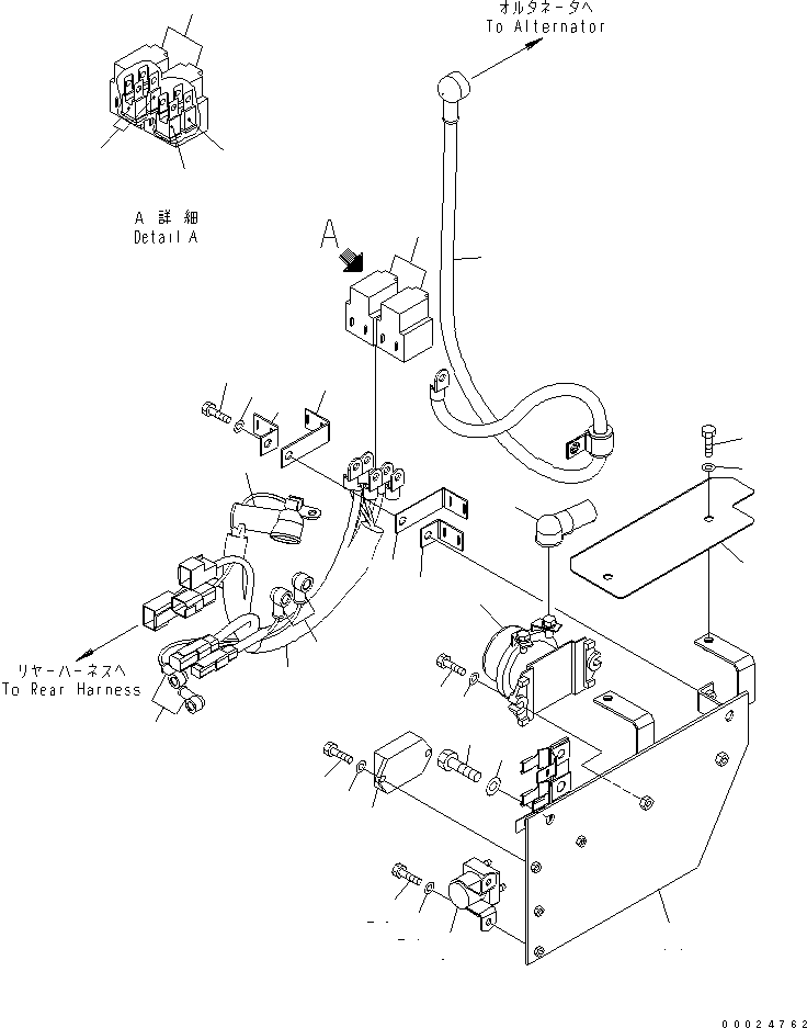 Wheel Loaders Komatsu / WA320-5 S/N 60001-UP(wa320-5r) / REAR HARNESS (2/4) (RELAY¤ FUSE AND SUB HARNESS)(120100 : E0202-02A0)