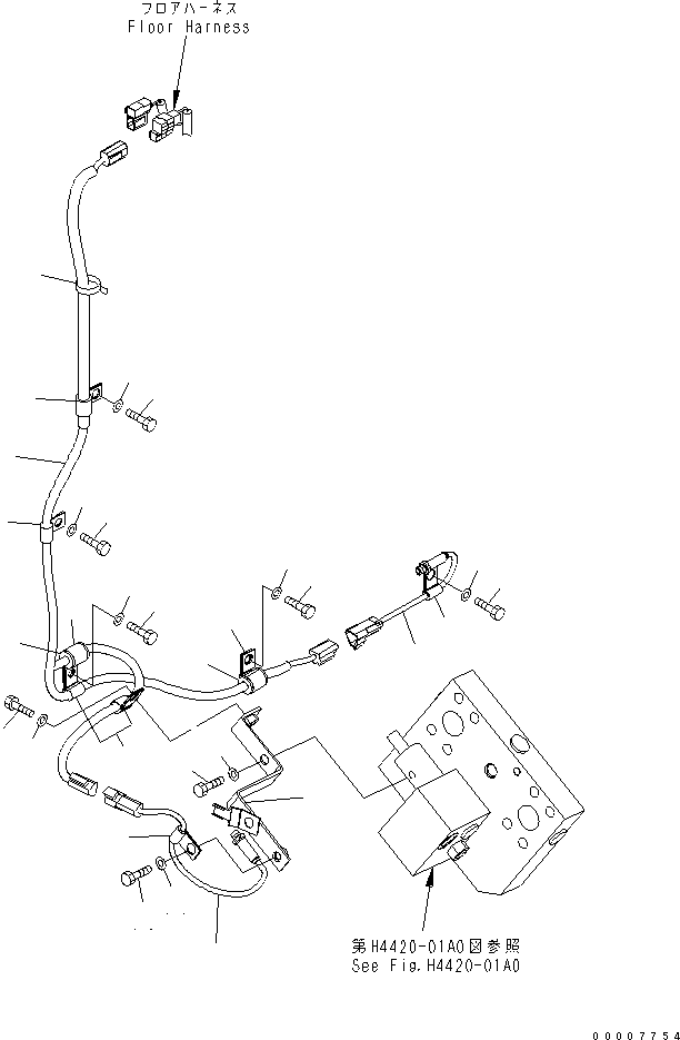 Wheel Loaders Komatsu / WA320-5 S/N 60001-UP(wa320-5r) / EMERGENCY STEERING HARNESS(120130 : E0202-05A0)