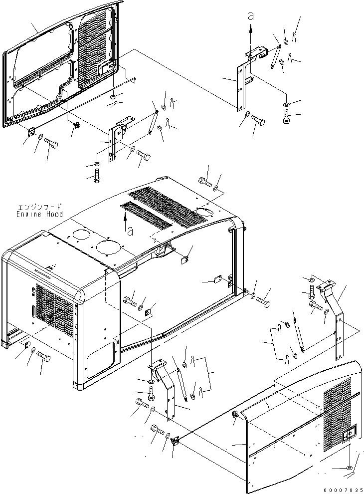 Wheel Loaders Komatsu / WA320-5 S/N 60001-UP(wa320-5r) / HOOD (DOOR) (FOR FULL FENDER)(270040 : M4100-03A1)