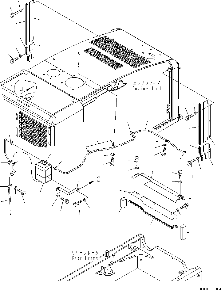 Wheel Loaders Komatsu / WA320-5 S/N 60001-UP(wa320-5r) / HOOD (RADIATOR PIPING AND BUFFLE PLATE)(270120 : M4100-10A0)