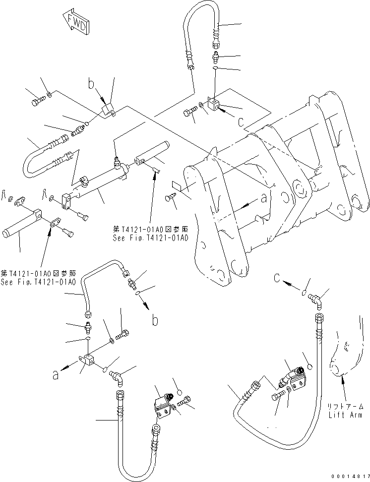 Wheel Loaders Komatsu / WA320-5 S/N 60001-UP(wa320-5r) / MULTI COUPLER (MULTI COUPLER PIPING AND MOUNTING PIN) (WITH POWERTILT)(330130 : T4121-02A2)
