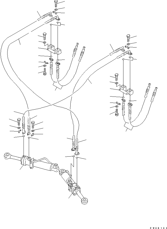Wheel Loaders Komatsu / WA320-5 S/N 60001-UP(wa320-5r) / BLADE (BLADE CYLINDER LINE) (WITH MULTI BLADE)(330290 : T4710-03A0)