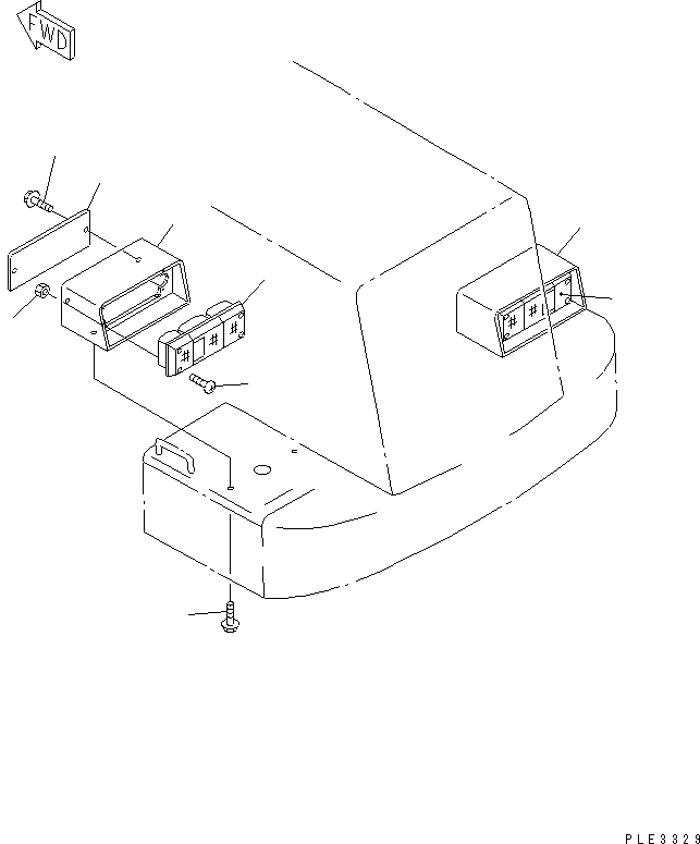 Wheel Loaders Komatsu / WA320-3CS S/N 50001-UP (Custom Spec.)(wa320-6c) / BATTERY BOX (REAR COMBINATION LAMP)(120050 : E0120-03A0)