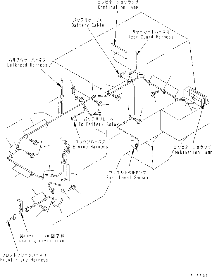 Wheel Loaders Komatsu / WA320-3CS S/N 50001-UP (Custom Spec.)(wa320-6c) / REAR HARNESS (REAR FRAME HARNESS)(120080 : E0202-01A0)