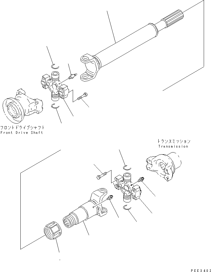 Wheel Loaders Komatsu / WA320-3CS S/N 50001-UP (Custom Spec.)(wa320-6c) / DRIVE SHAFT (CENTER)(150010 : F4200-01A0)