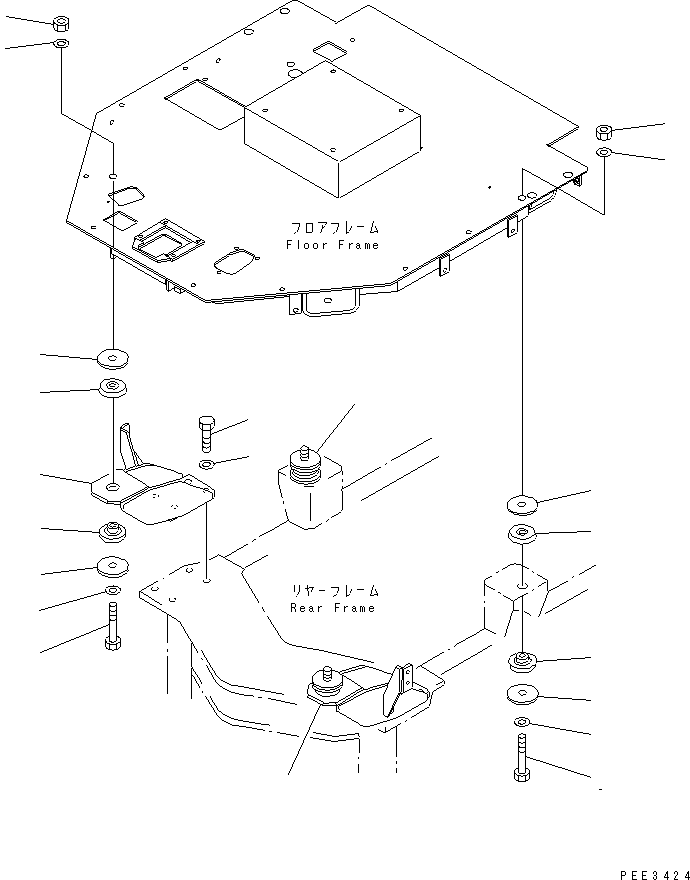 Wheel Loaders Komatsu / WA320-3CS S/N 50001-UP (Custom Spec.)(wa320-6c) / FLOOR SUPPORT(240330 : K4100-01A0)