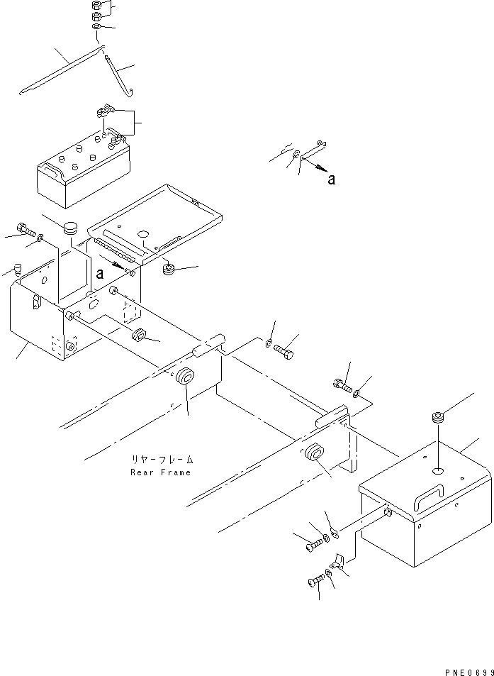 Wheel Loaders Komatsu / WA320-3 S/N 50001-52999 (Overseas Version)(wa320-7c) / BATTERY AND BATTERY BOX(#50001-)(030070 : 1401)
