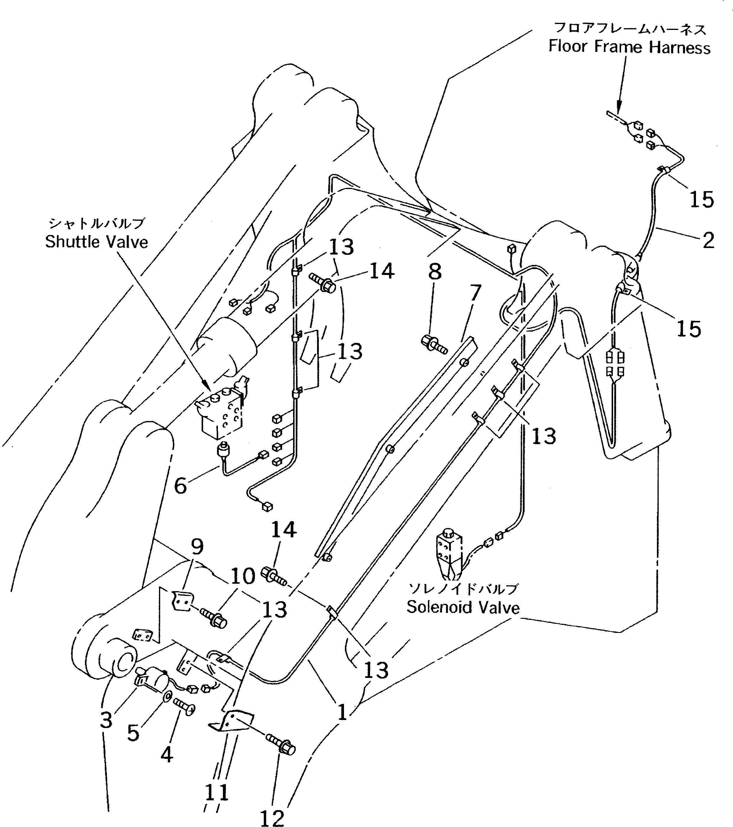 Wheel Loaders Komatsu / WA320-3 S/N 50001-52999 (Overseas Version)(wa320-7c) / ELECTRICAL SYSTEM (BUCKET AUTO LEVELING SYSTEM LINE) (1/3)       (FRONT FRAME LINE)(#50001-)(030120 : 1485)