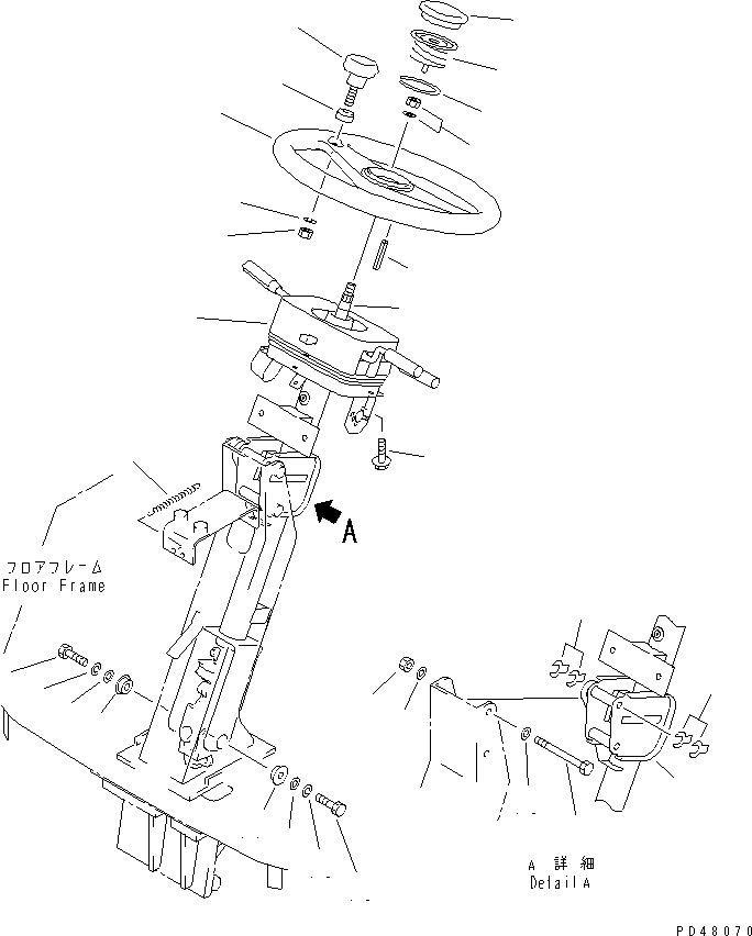 Wheel Loaders Komatsu / WA320-3 S/N 50001-52999 (Overseas Version)(wa320-7c) / STEERING WHEEL AND COLUMN(#50001-)(120140 : 4401)
