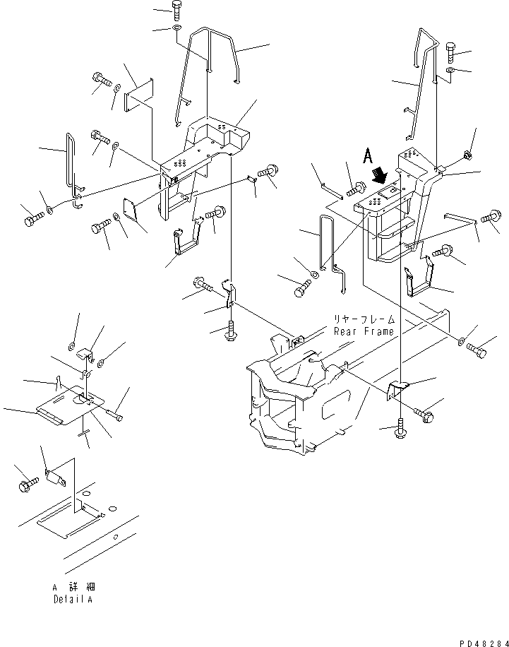 Wheel Loaders Komatsu / WA320-3 S/N 50001-52999 (Overseas Version)(wa320-7c) / REAR FENDER AND LADDER(#50001-)(150200 : 5161)