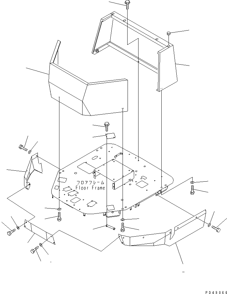 Wheel Loaders Komatsu / WA320-3 S/N 50001-52999 (Overseas Version)(wa320-7c) / FLOOR COVER AND GUARD (WITH CANOPY)(#50001-)(150230 : 5175)