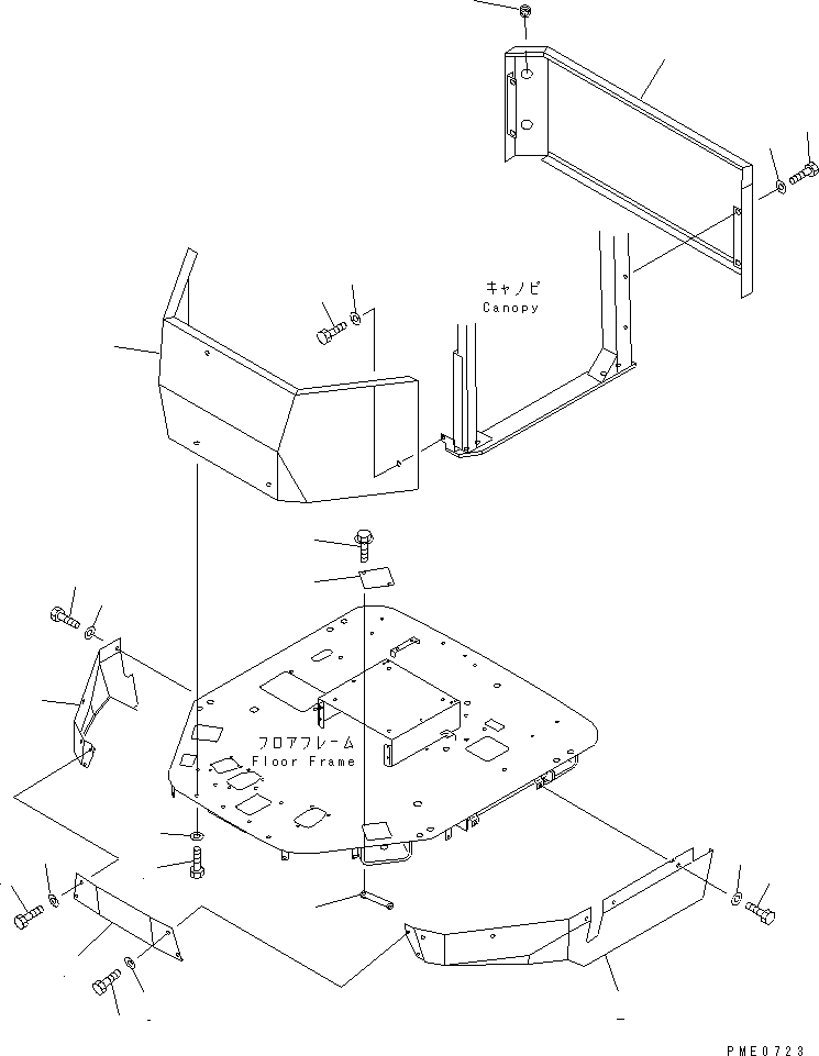 Wheel Loaders Komatsu / WA320-3 S/N 50001-52999 (Overseas Version)(wa320-7c) / FLOOR COVER AND GUARD (WITH ROPS CANOPY)(#50001-)(150240 : 5176)