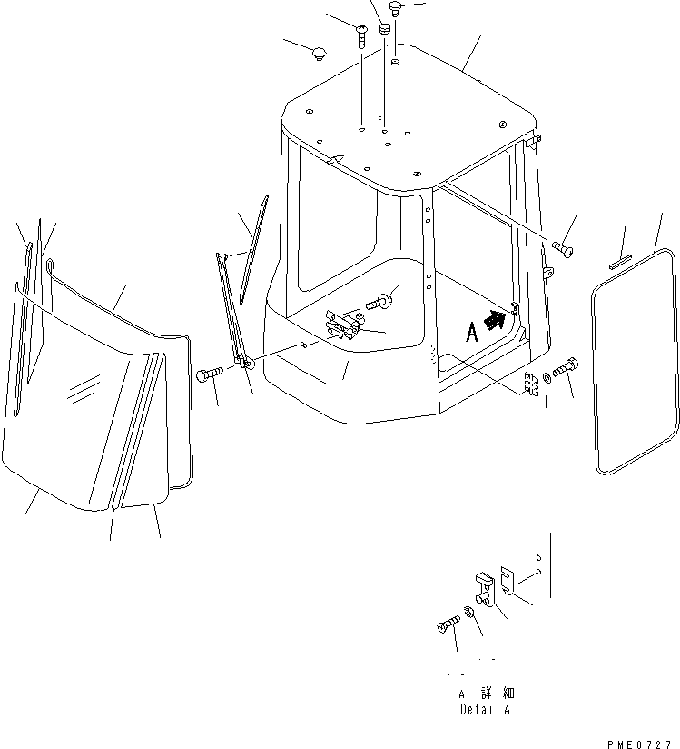 Wheel Loaders Komatsu / WA320-3 S/N 50001-52999 (Overseas Version)(wa320-7c) / ROPS CAB (2/9) (FRONT WINDOW)(#50001-)(150480 : 5522)