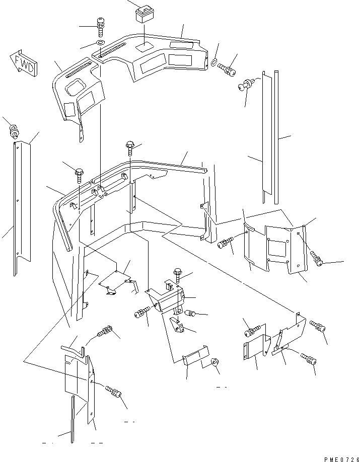 Wheel Loaders Komatsu / WA320-3 S/N 50001-52999 (Overseas Version)(wa320-7c) / ROPS CAB (4/9) (FRONT INTERIOR TRIM)(#50001-)(150500 : 5524)