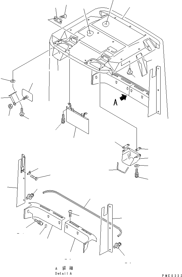 Wheel Loaders Komatsu / WA320-3 S/N 50001-52999 (Overseas Version)(wa320-7c) / ROPS CAB (5/9) (ROOF AND REAR INTERIOR TRIM)(#50001-)(150510 : 5525)