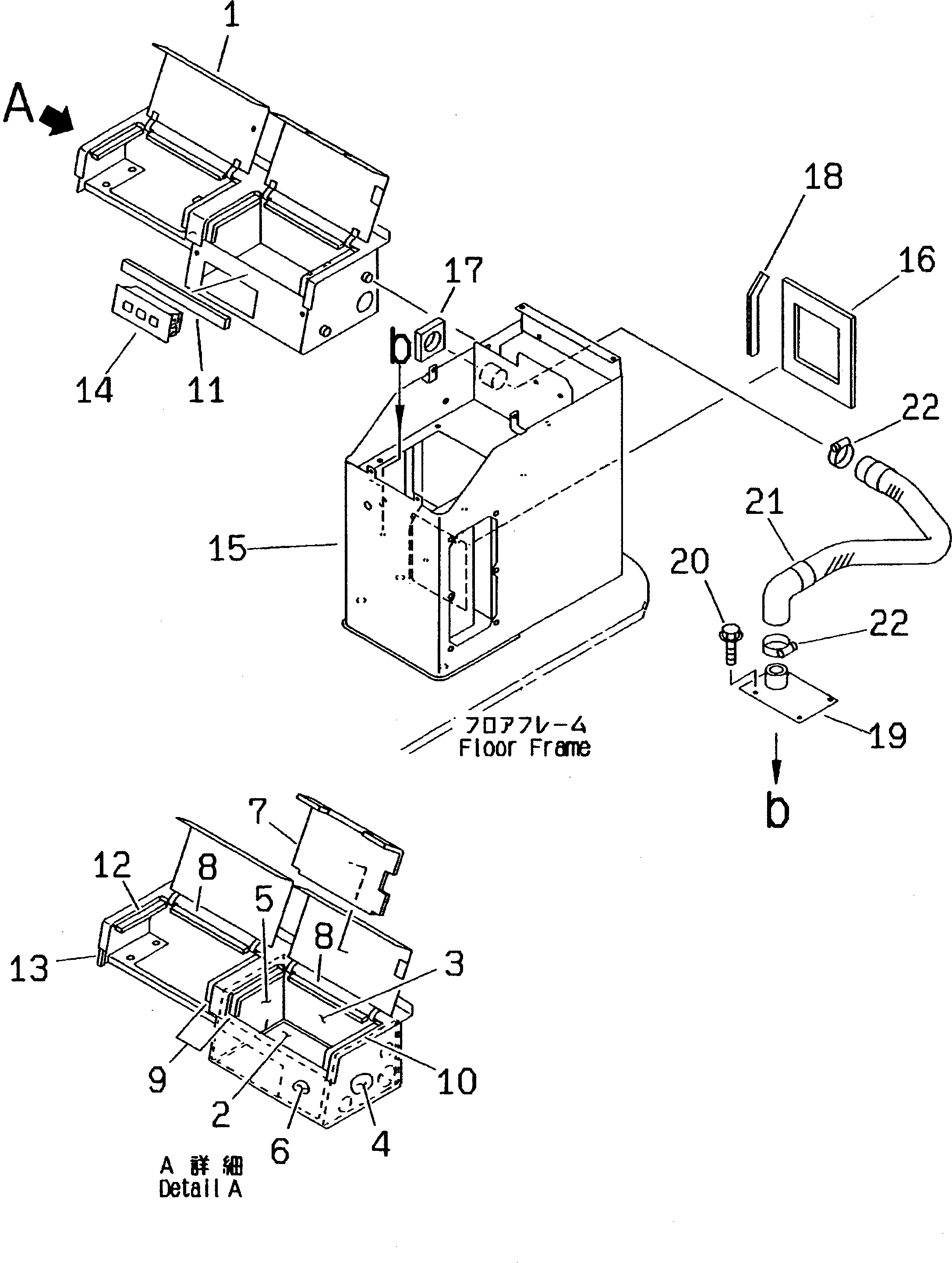 Wheel Loaders Komatsu / WA320-3 S/N 50001-52999 (Overseas Version)(wa320-7c) / CAR HEATER RELATED PARTS (2/5) (CONSOLE BOX RELATED PARTS)(#50001-)(150740 : 5652)