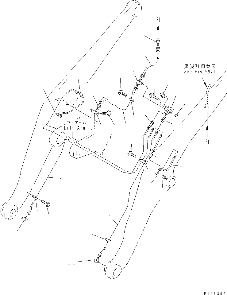 Wheel Loaders Komatsu / WA320-3 S/N 50001-52999 (Overseas Version)(wa320-7c) / AUTO GREASE SYSTEM (LIFT ARM LINE)(#50001-)(150860 : 5881)