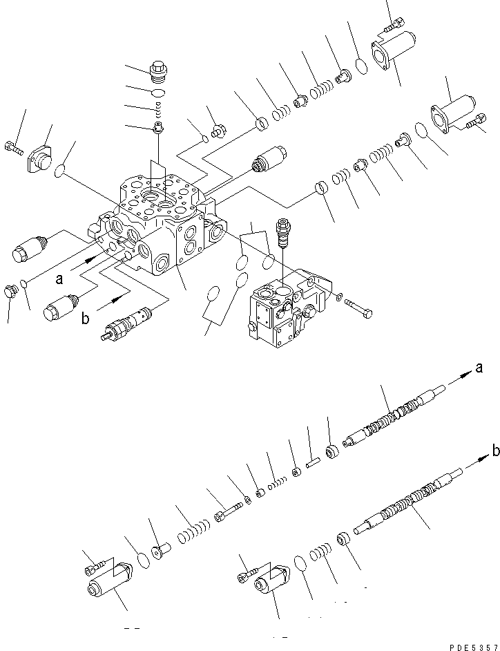 Wheel Loaders Komatsu / WA320-3 S/N 50001-52999 (Overseas Version)(wa320-7c) / CONTROL VALVE (2-SPOOL) (1/3)(#50001-)(180060 : 6201)
