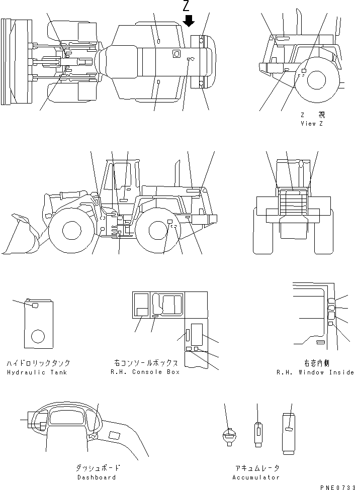 Wheel Loaders Komatsu / WA320-3 S/N 50001-52999 (Overseas Version)(wa320-7c) / MARKS AND PLATES (WITH CAB) (ENGLISH)(#50001-)(240010 : 9802)