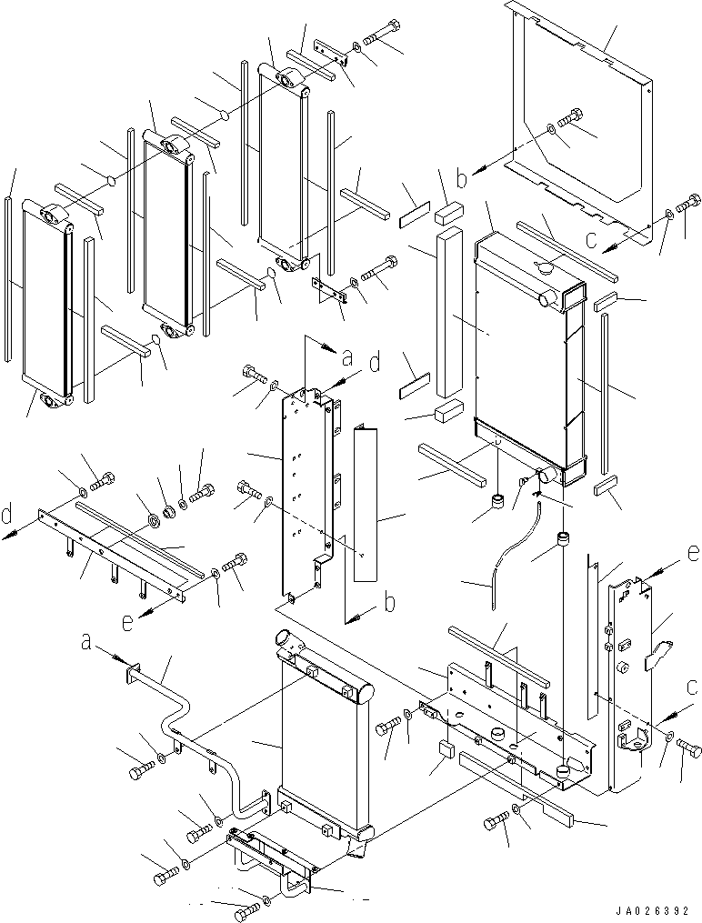 Komatsu parts book diagram for WA320-5 S/N 60001-UP: RADIATOR(#62359-)