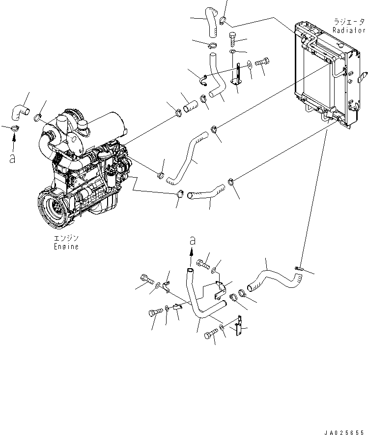 Komatsu parts book diagram for WA320-5 S/N 60001-UP: COOLING LINE(#62357-)