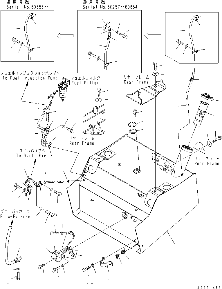 Komatsu parts book diagram for WA320-5 S/N 60001-UP: FUEL TANK(#60001-60753)