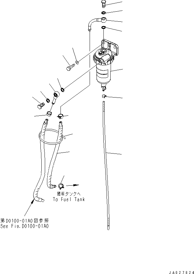 Komatsu parts book diagram for WA320-5 S/N 60001-UP: WATER SEPARATOR