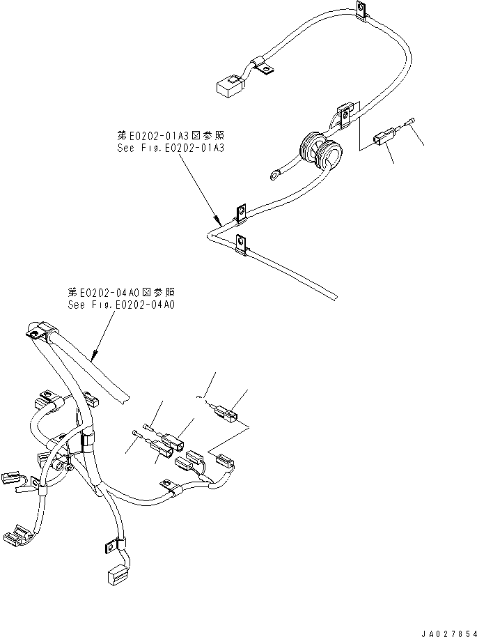 Komatsu parts book diagram for WA320-5 S/N 60001-UP: REAR HARNESS (PLUG) (FOR EXCEPT JAPAN)