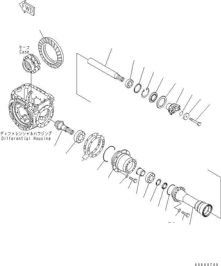 Komatsu parts book diagram for WA320-5 S/N 60001-UP: FRONT AXLE (DIFFERENTIAL 1/2)(#60001-62320)
