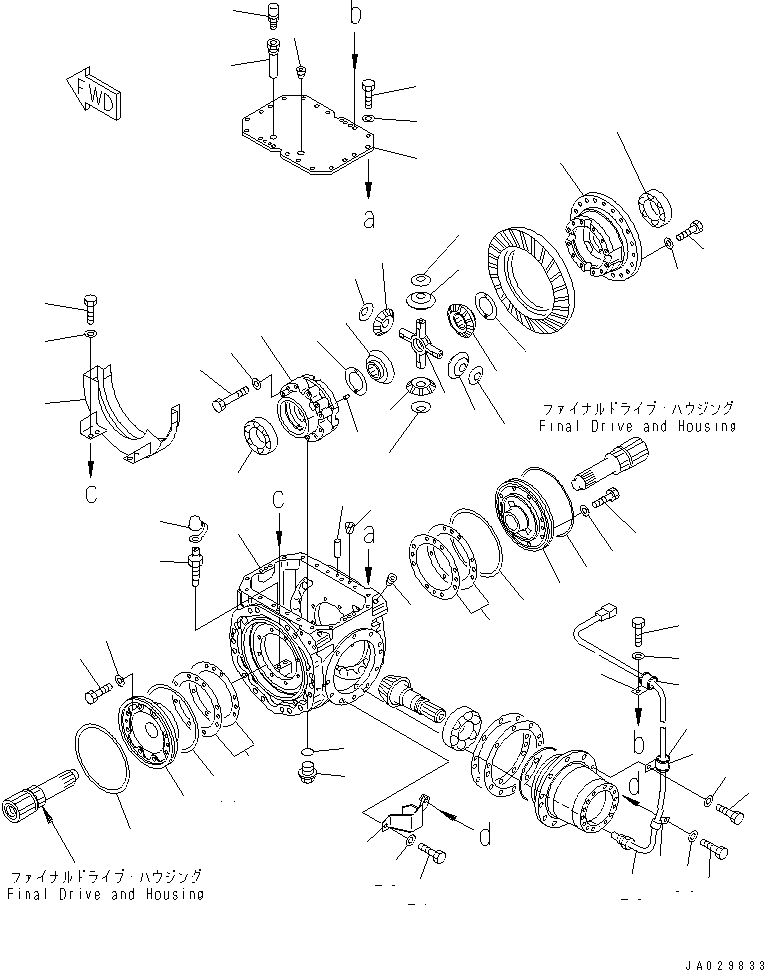 Komatsu parts book diagram for WA320-5 S/N 60001-UP: FRONT AXLE (DIFFERENTIAL 2/2)(#62202-)