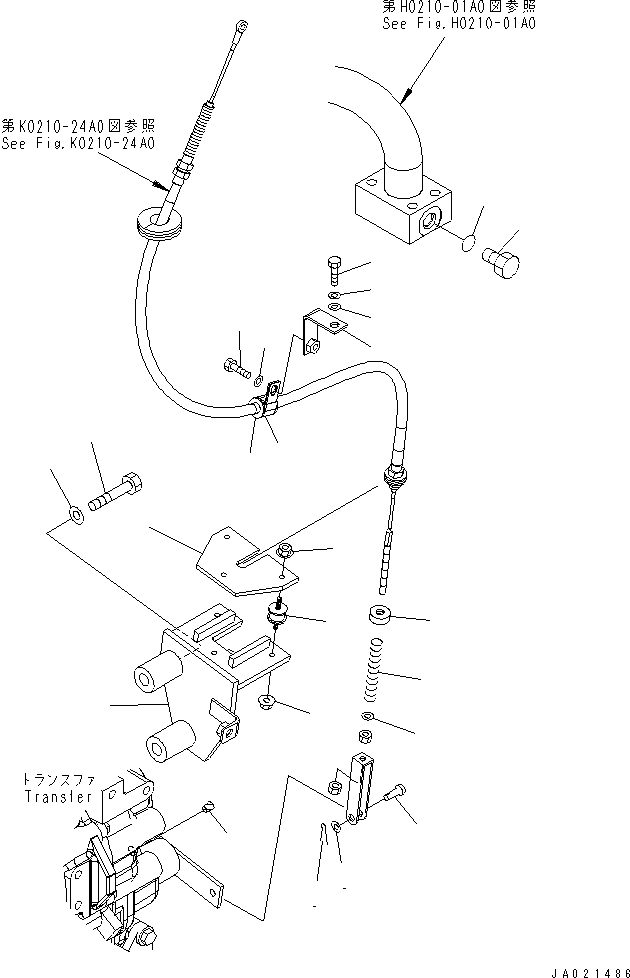 Komatsu parts book diagram for WA320-5 S/N 60001-UP: PARKING BRAKE CONTROL (FOR EXCEPT JAPAN)