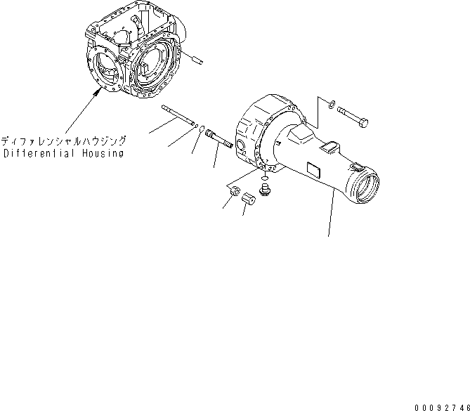 Komatsu parts book diagram for WA320-5 S/N 60001-UP: REAR AXLE (AXLE HOUSING) (L.H.)