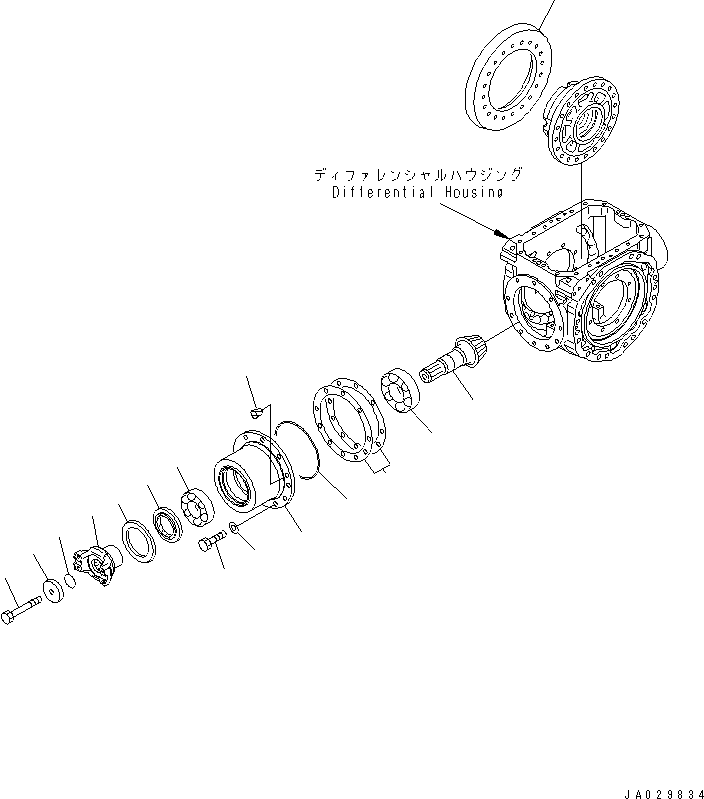 Komatsu parts book diagram for WA320-5 S/N 60001-UP: REAR AXLE (DIFFERENTIAL 1/2)