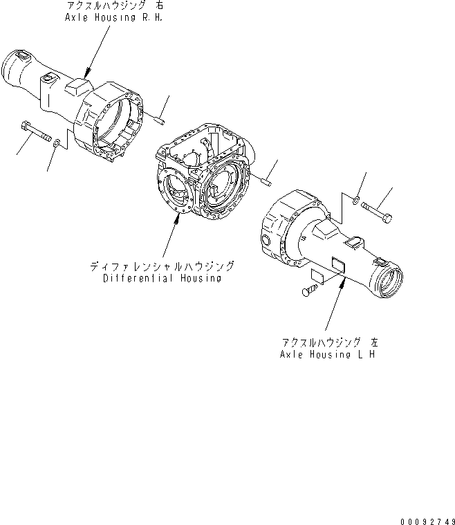 Komatsu parts book diagram for WA320-5 S/N 60001-UP: REAR AXLE (SLACK ADJUSTER MOUNTING)