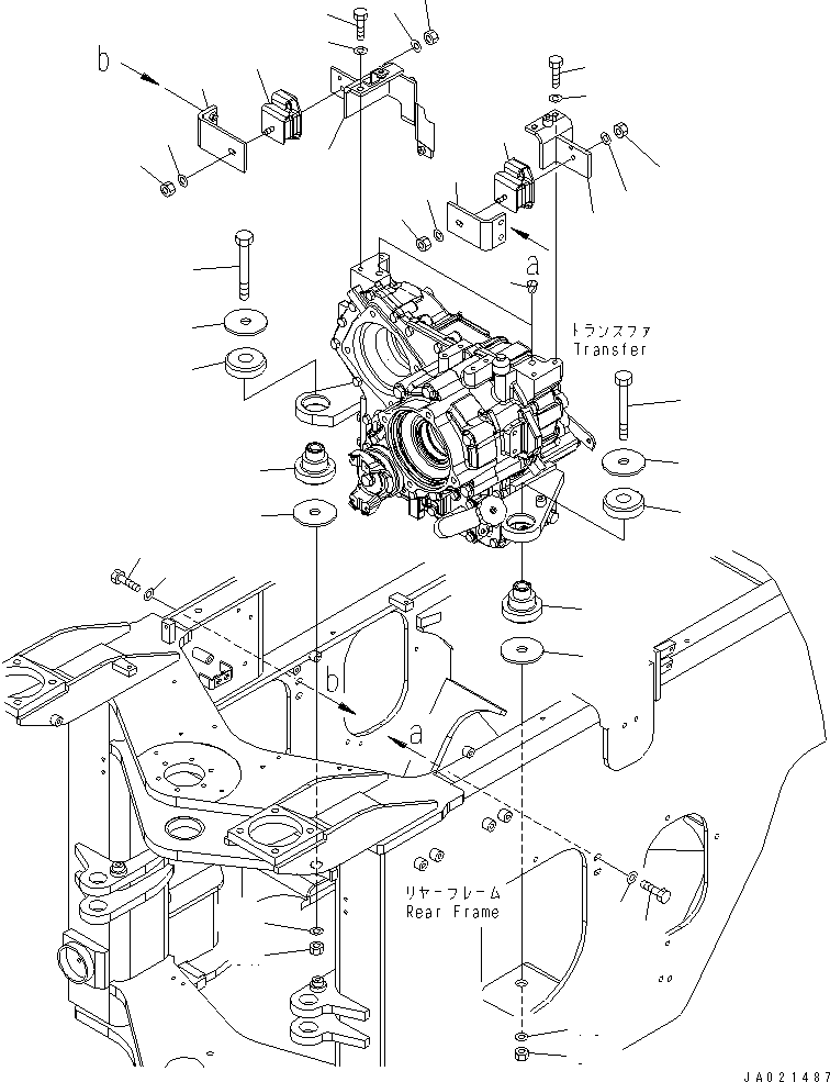 Komatsu parts book diagram for WA320-5 S/N 60001-UP: TRANSFER MOUNT