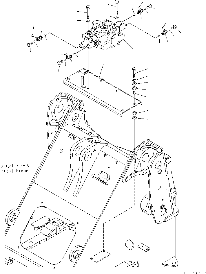Komatsu parts book diagram for WA320-5 S/N 60001-UP: MAIN VALVE