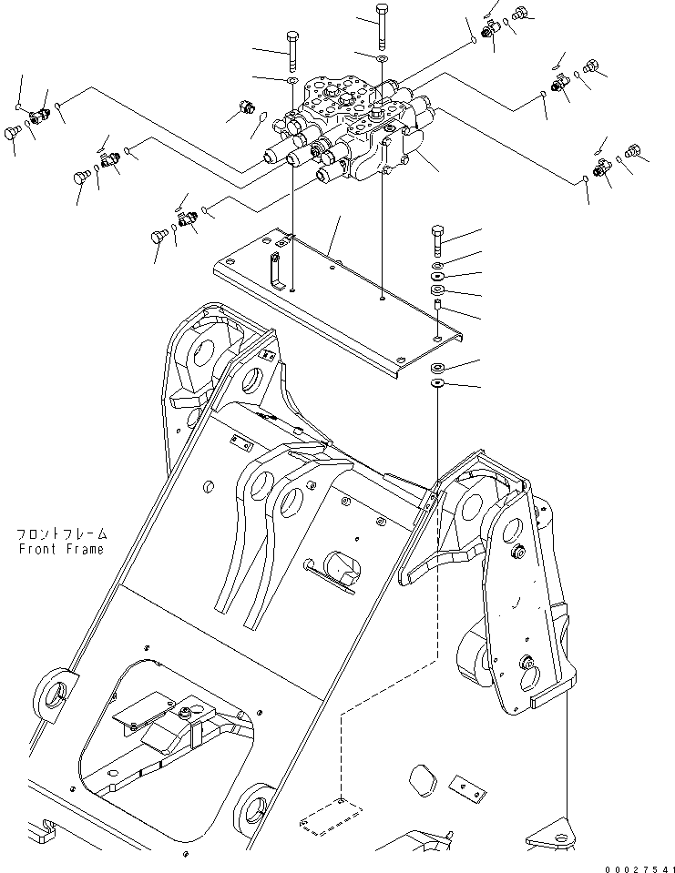 Komatsu parts book diagram for WA320-5 S/N 60001-UP: MAIN VALVE (FOR 3-SPOOL VALVE)