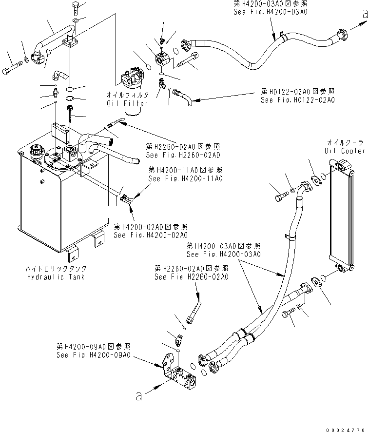 Komatsu parts book diagram for WA320-5 S/N 60001-UP: HYDRAULIC PIPING (RETURN LINE 2/2) (FOR 2-SPOOL VALVE)