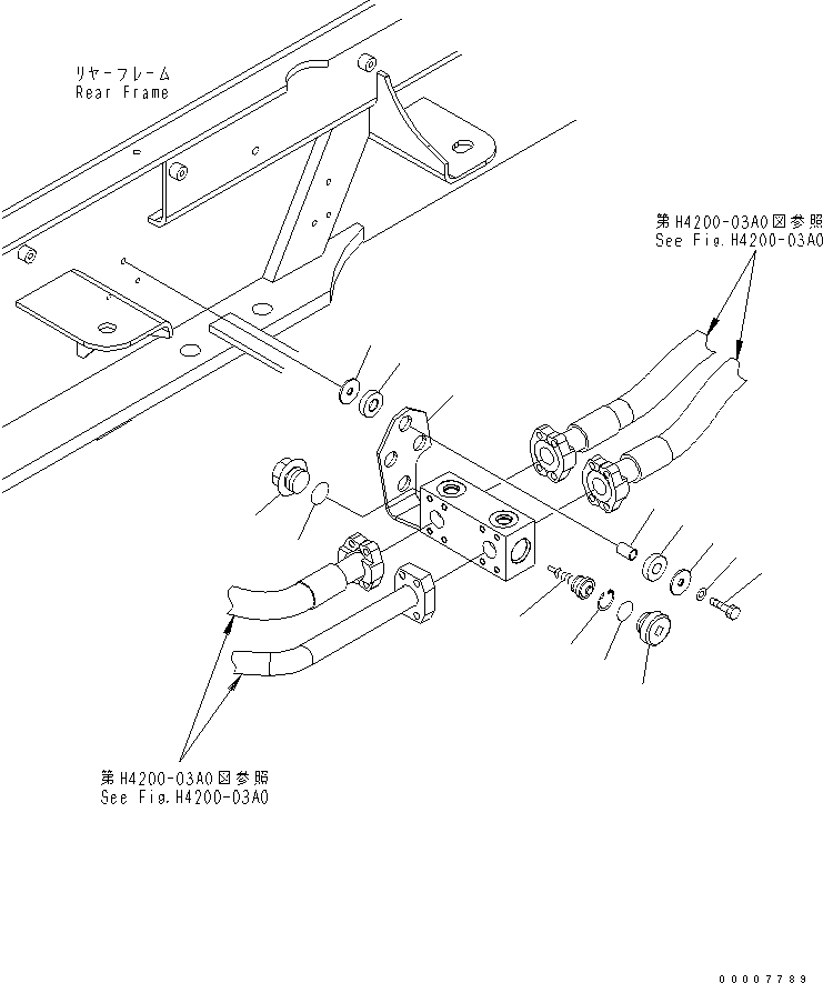 Komatsu parts book diagram for WA320-5 S/N 60001-UP: HYDRAULIC PIPING (BYPASS VALVE)