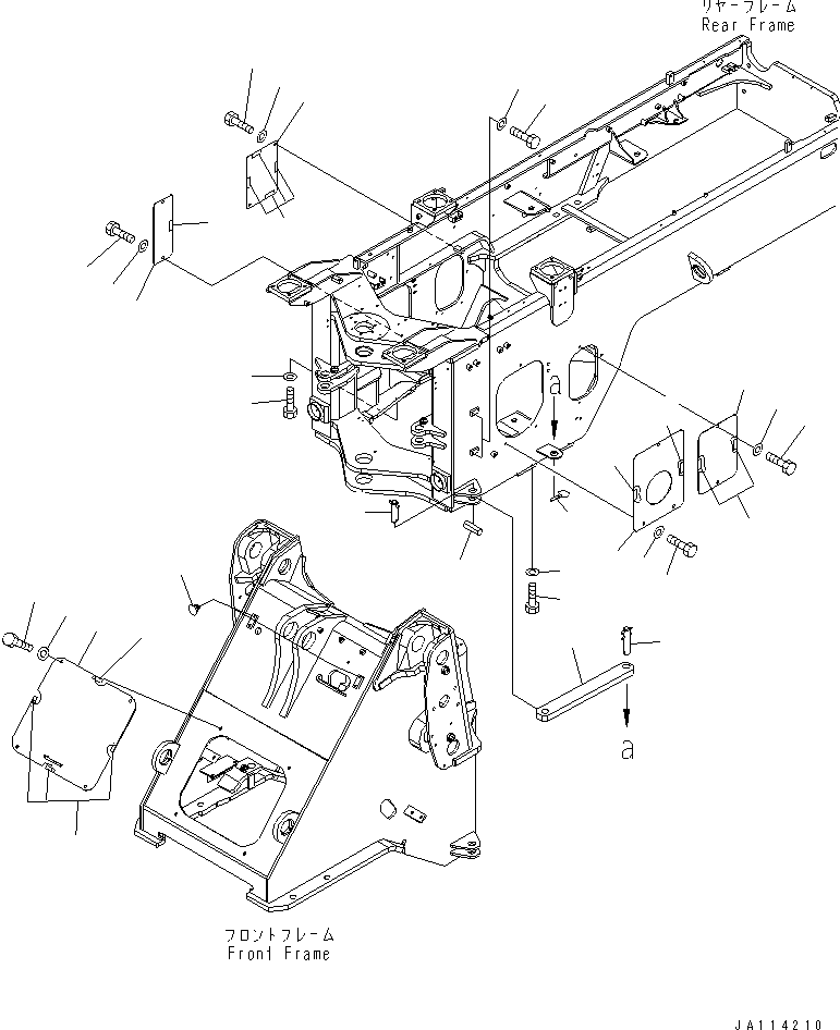 Komatsu parts book diagram for WA320-5 S/N 60001-UP: BAR LOCK AND COVER(#63001-)