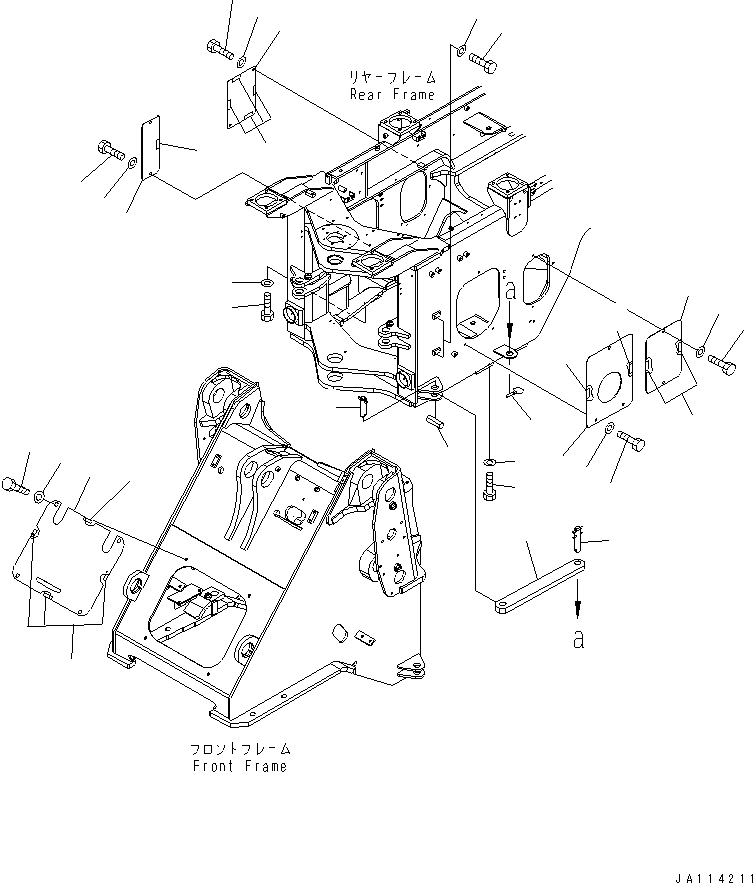 Komatsu parts book diagram for WA320-5 S/N 60001-UP: BAR LOCK AND COVER (FOR 3-SPOOL VALVE)(#63001-)