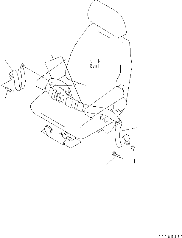 Komatsu parts book diagram for WA320-5 S/N 60001-UP: SEAT BELT (78 MM)(#61896-)
